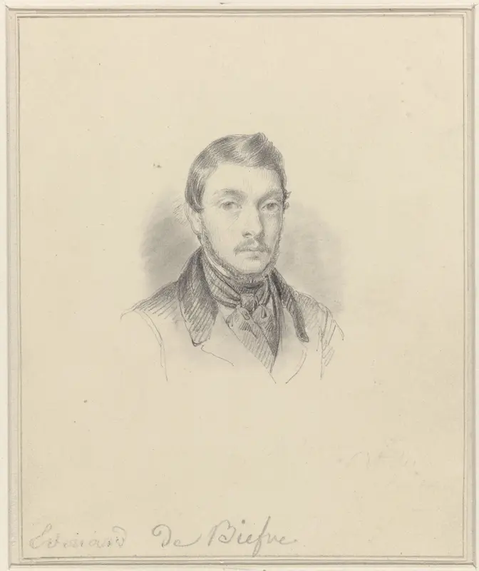 Zelfportret van Eduard de Biefve Wall Art by Edouard De Biefve - High-Resolution Digital Print