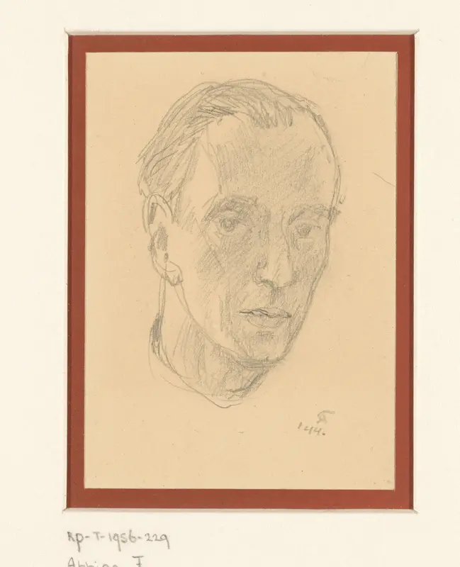 Zelfportret van Frederik Hendrik (Fik) Abbing Wall Art by Fik Abbing - High-Resolution Digital Print