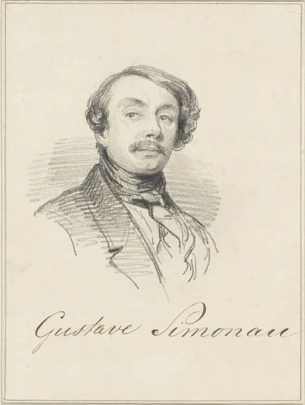 Zelfportret van Gustave Adolphe Simoneau Wall Art by Gustave Adolphe Simonau - High-Resolution Digital Print