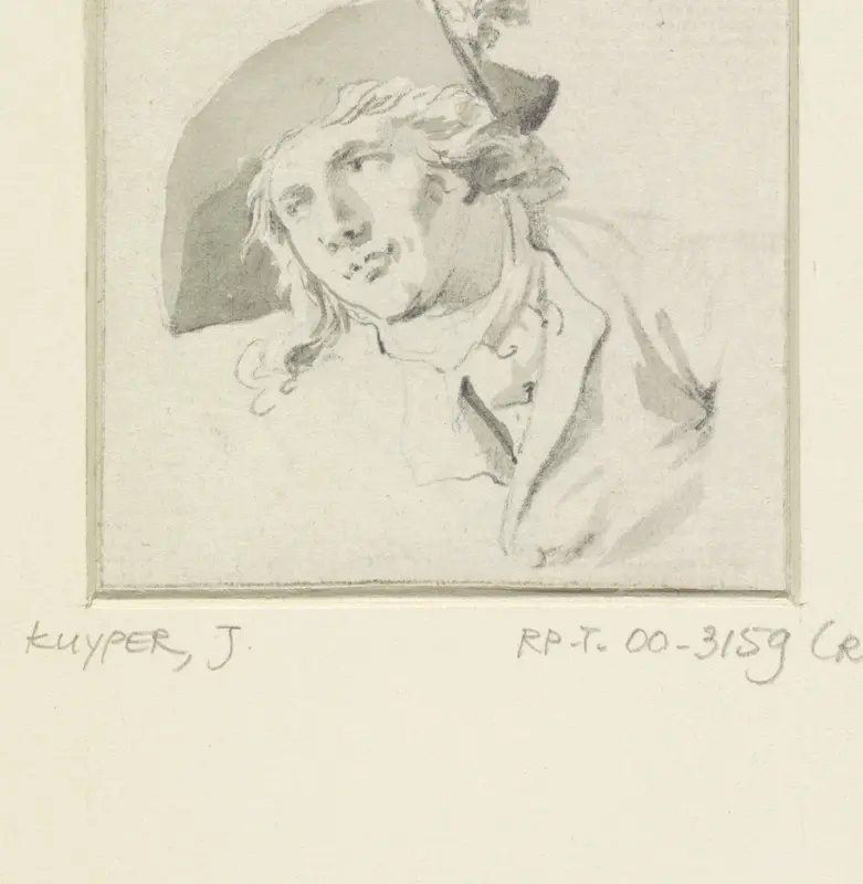 Zelfportret (?) van Jacques Kuyper Wall Art by Unknown - High-Resolution Digital Print