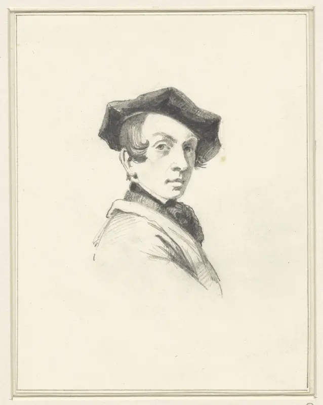 Zelfportret van Jan Wendel Gerstenhauer Zimmerman Wall Art by Jan Wendel Gerstenhauer Zimmerman - High-Resolution Digital Print