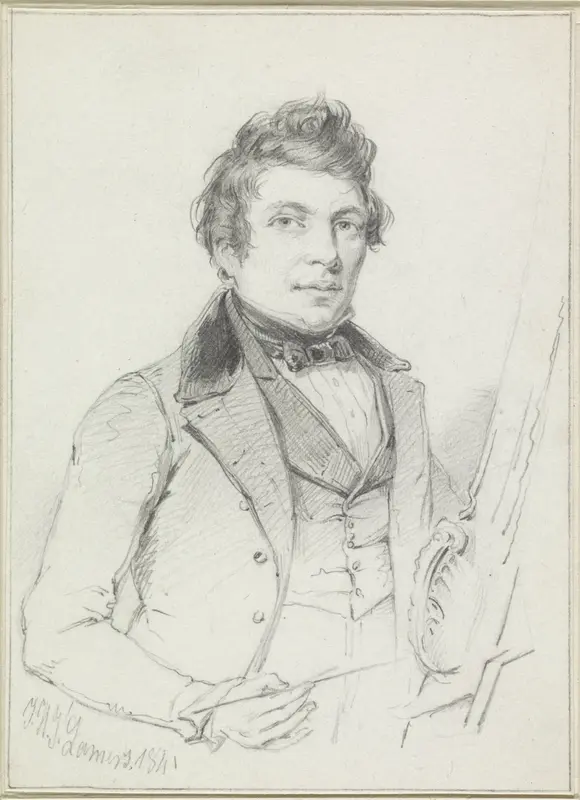 Zelfportret van Johann Herman Joseph van Lamers Wall Art by Johann Herman Joseph Lamers - High-Resolution Digital Print