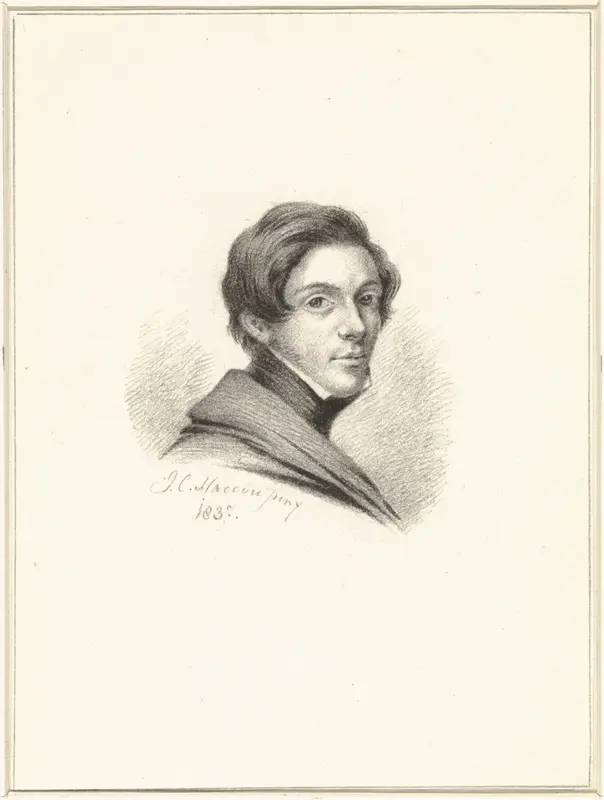 Zelfportret van Johannes Cornelis Haccou Wall Art by Johannes Cornelis Haccou - High-Resolution Digital Print