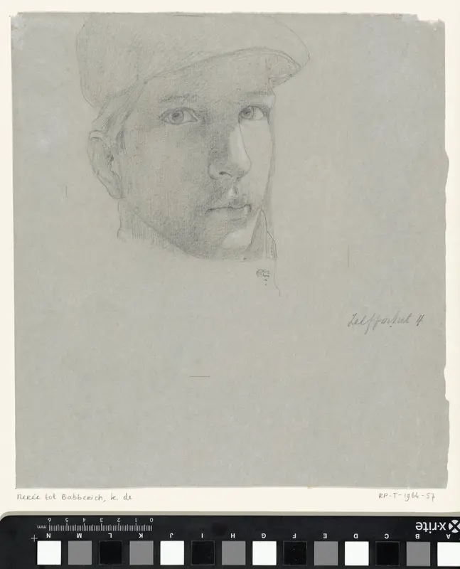 Zelfportret van Karel de Nerée tot Babberich, met pet Wall Art by Karel de Nerée tot Babberich - High-Resolution Digital Print