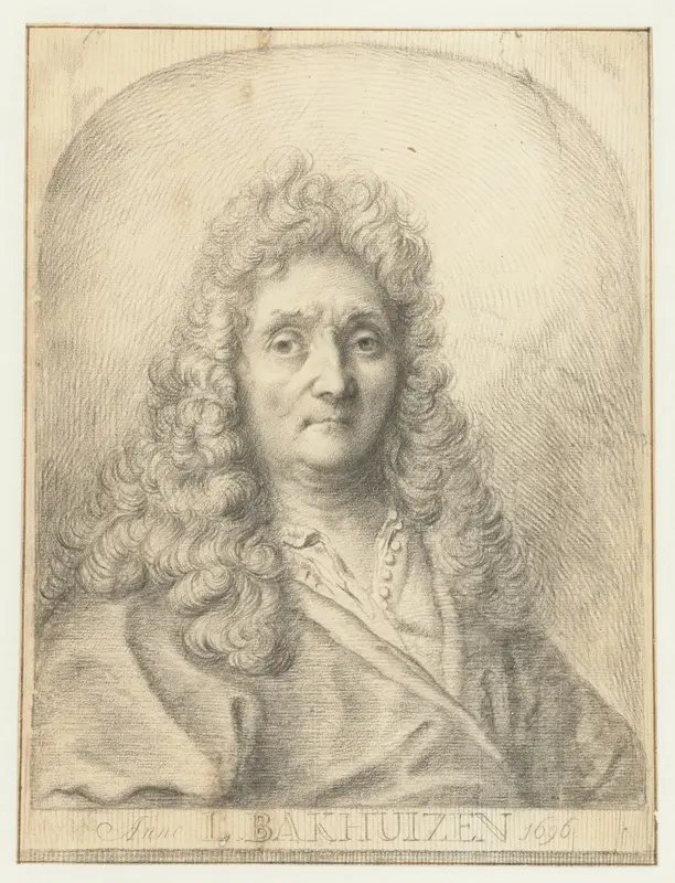 Zelfportret van Ludolf Bakhuysen op 65-jarige leeftijd Wall Art by Unknown - High-Resolution Digital Print
