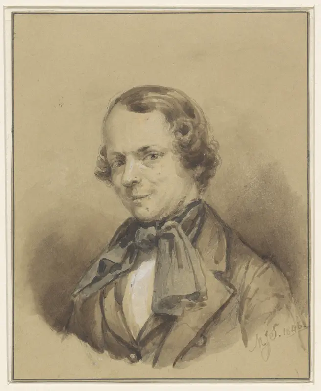 Zelfportret van Marinus Jacobus Stucki Wall Art by Marinus Jacobus Stucki - High-Resolution Digital Print