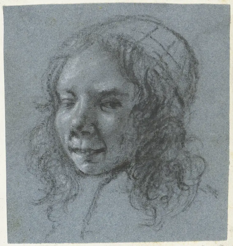 Zelfportret van Moses ter Borch, glimlachend Wall Art by Moses ter Borch - High-Resolution Digital Print