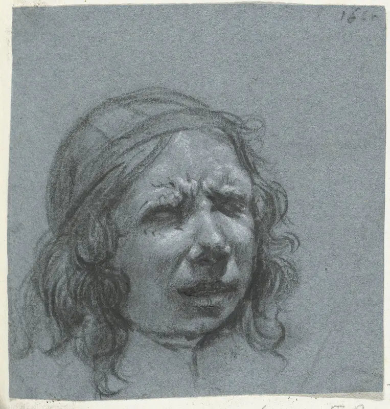 Zelfportret van Moses ter Borch met gefronst voorhoofd Wall Art by Moses ter Borch - High-Resolution Digital Print