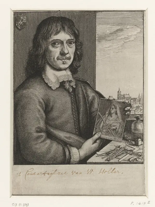 Zelfportret van Wenzel Hollar Wall Art by Joannes Meyssens - High-Resolution Digital Print