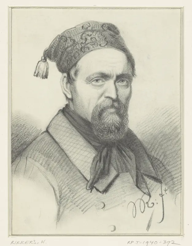 Zelfportret van Willem Rikkers Wall Art by Willem Rikkers - High-Resolution Digital Print