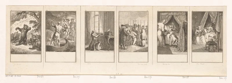 Zes scènes uit Gellert's Fabelen Wall Art by Daniel Nikolaus Chodowiecki - High-Resolution Digital Print