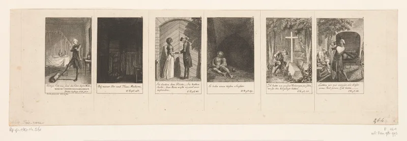 Zes voorstellingen uit Sternes empfindsame Reise Wall Art by Unknown artist - High-Resolution Digital Print