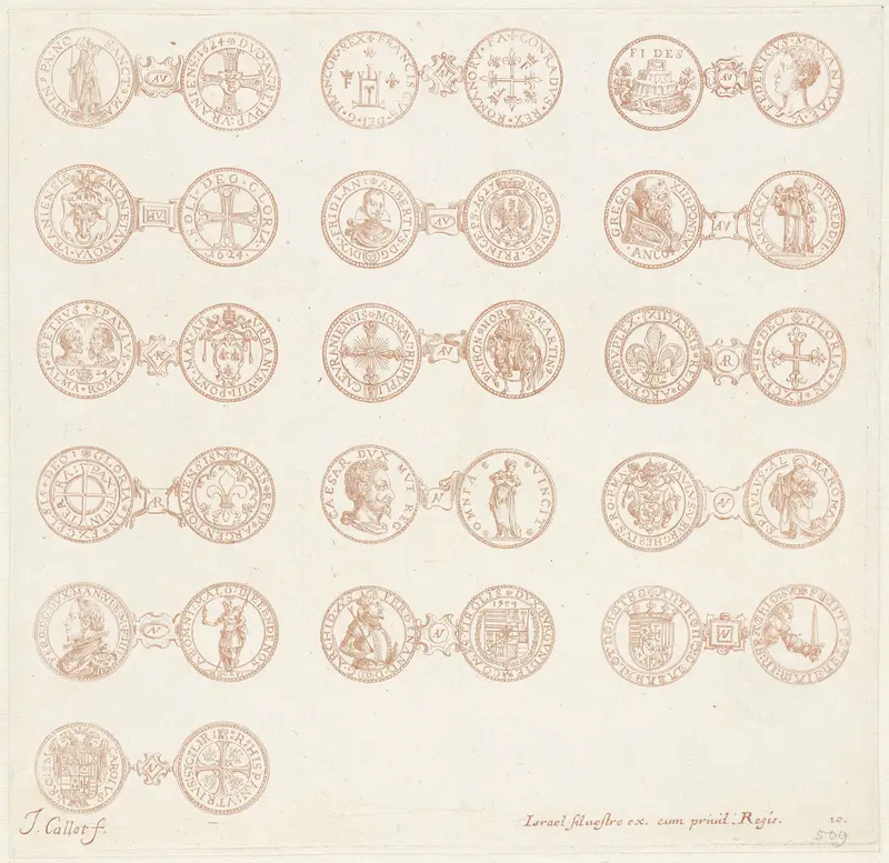 Zestien Europese munten Wall Art by Unknown - High-Resolution Digital Print