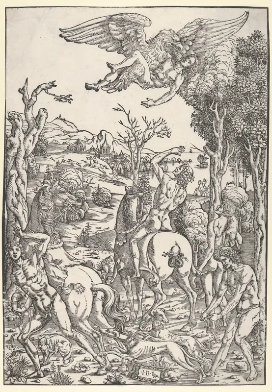 Zeus as an eagle, abducting Ganymede Wall Art by Giovanni Battista Palumba - High-Resolution Digital Print