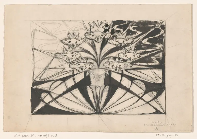 Zeven gekroonde muizenkoppen Wall Art by Unknown - High-Resolution Digital Print