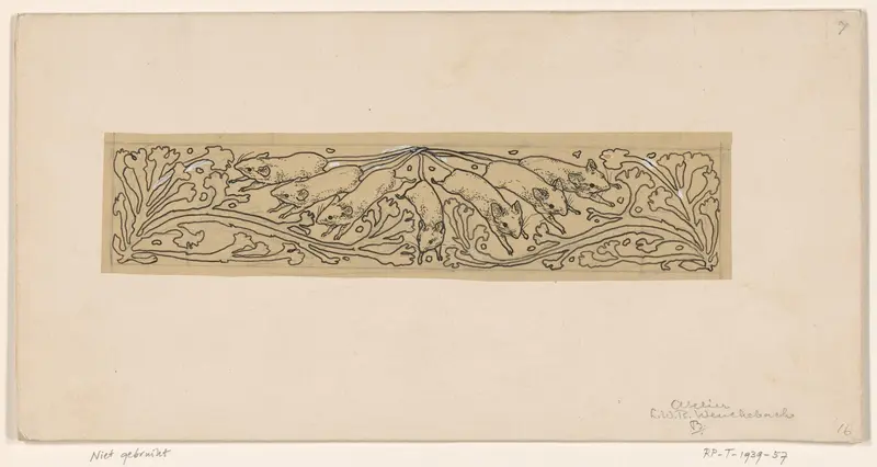 Zeven met de staarten verbonden muizen Wall Art by Unknown - High-Resolution Digital Print