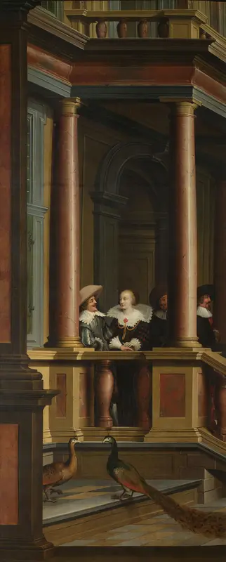 Zevendelige kamerbeschildering: Een buitentrap Wall Art by Dirck van Delen - High-Resolution Digital Print