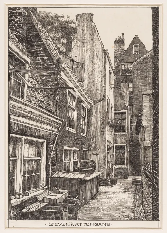 Zevenkattengang bij de Goudsbloemgracht (thans Willemstraat) te Amsterdam Wall Art by Willem Wenckebach - High-Resolution Digital Print
