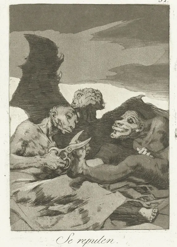 Zij knappen zich op Wall Art by Francisco de Goya - High-Resolution Digital Print