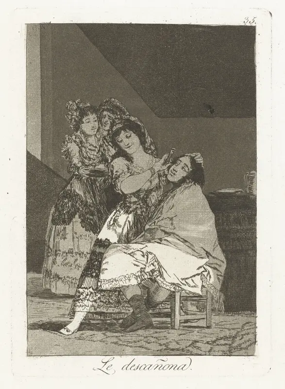 Zij scheert hem Wall Art by Francisco de Goya - High-Resolution Digital Print
