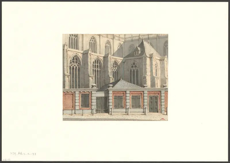 Zijaanzicht van de Nieuwe Kerk Wall Art by Unknown - High-Resolution Digital Print