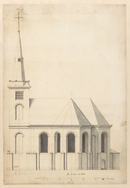 Zijaanzicht van een kerk Wall Art by Unknown - High-Resolution Digital Print