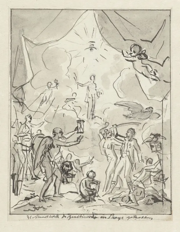 Zinnebeeldige voorstelling van de intocht der Geallieerden in Parijs, 31 maart 1814 Wall Art by Jurriaan Andriessen - High-Resolution Digital Print
