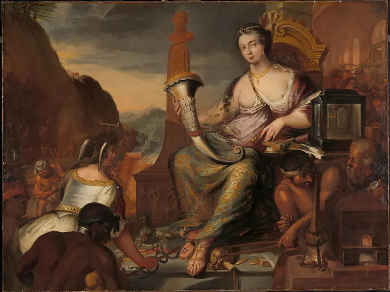 Zinnebeeldige voorstelling van het muntwezen Wall Art by Romeyn de Hooghe - High-Resolution Digital Print