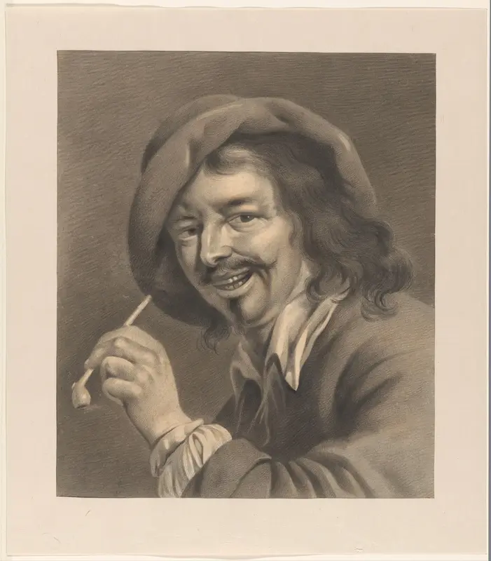 Zintuig Reuk: lachende pijproker Wall Art by Jan Adriaan Antonie de Lelie - High-Resolution Digital Print
