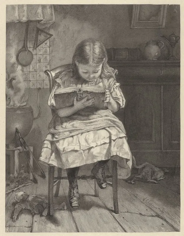 Zittend lezend meisje Wall Art by Anthony Cornelis Cramer - High-Resolution Digital Print