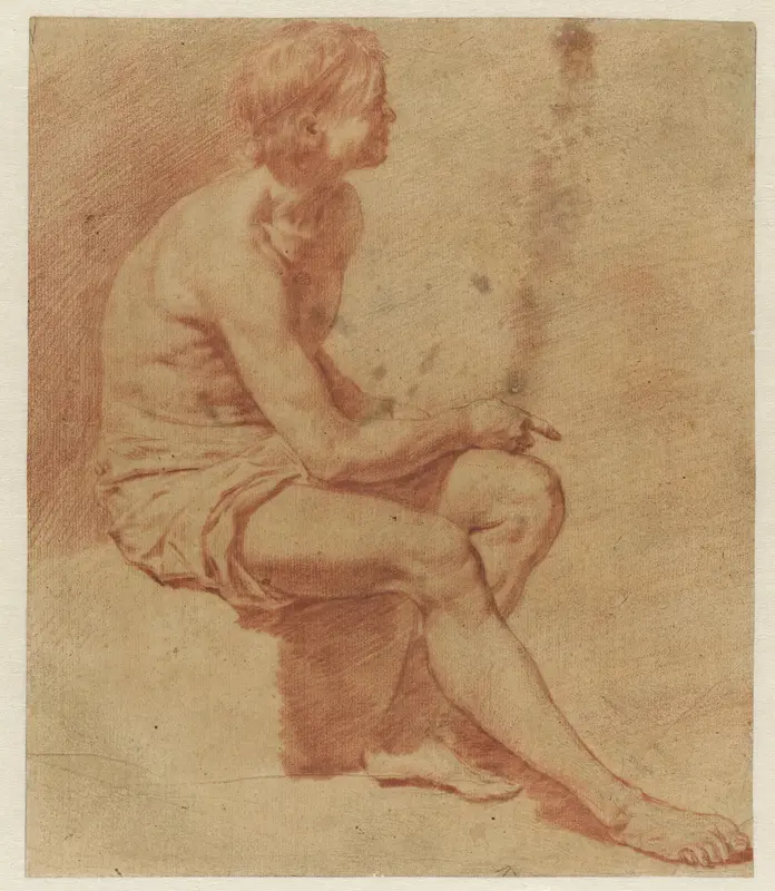 Zittend mannelijk naakt Wall Art by Adriaen van de Velde - High-Resolution Digital Print