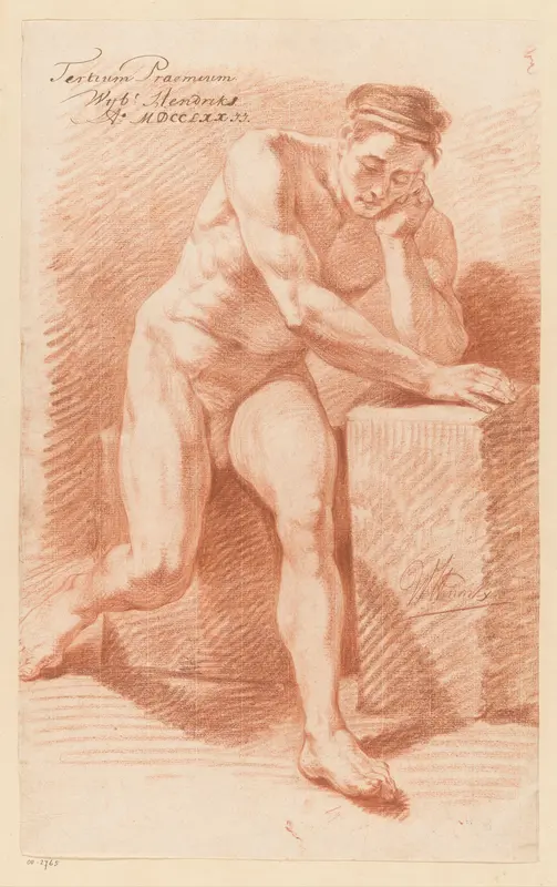 Zittend mannelijk naakt, van voren gezien (3e prijs 1772) Wall Art by Wybrand Hendriks - High-Resolution Digital Print