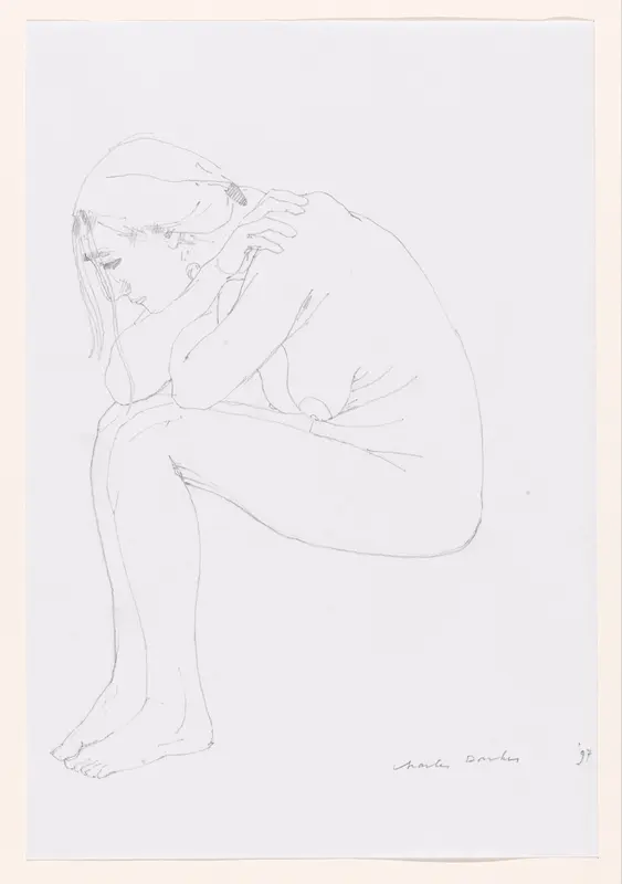 Zittend naakt (en profil) Wall Art by Unknown - High-Resolution Digital Print