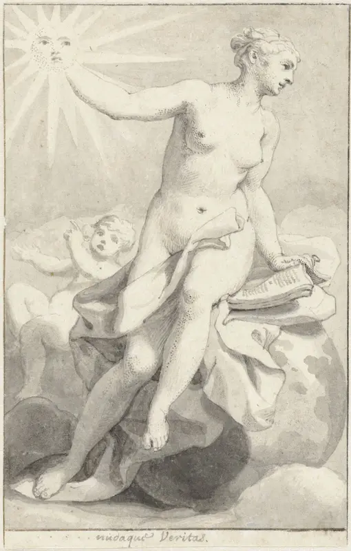 Zittende allegorische vrouwenfiguur Wall Art by Hendrik van Limborch - High-Resolution Digital Print