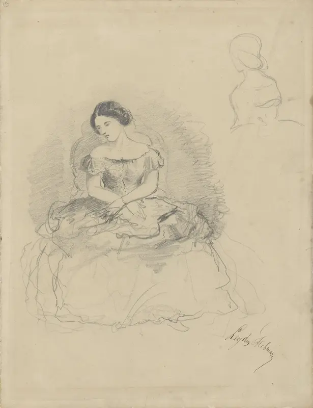 Zittende dame, in avondtoilet Wall Art by Gerard Bilders - High-Resolution Digital Print