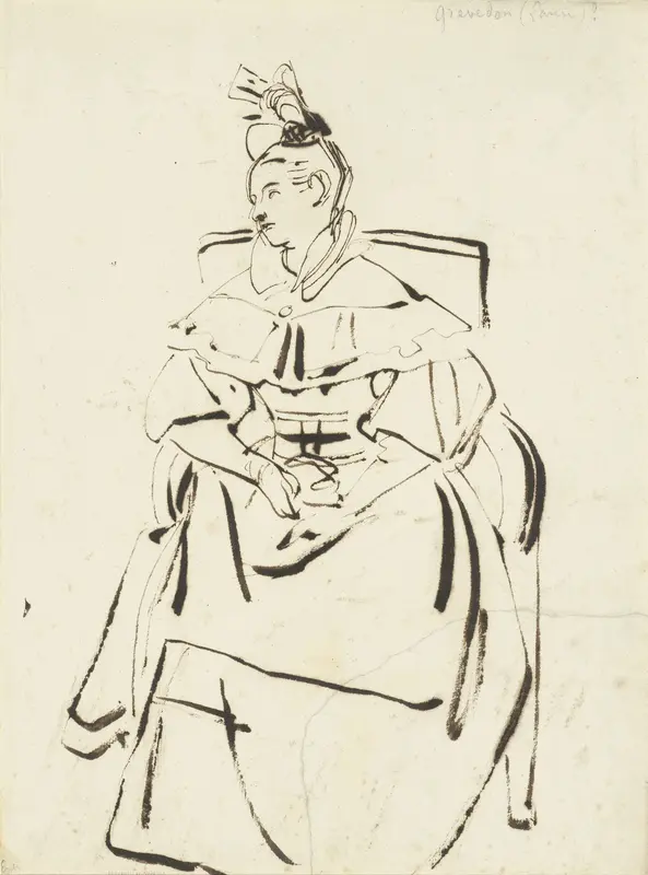 Zittende dame in een leunstoel (Laure Grevedon?)