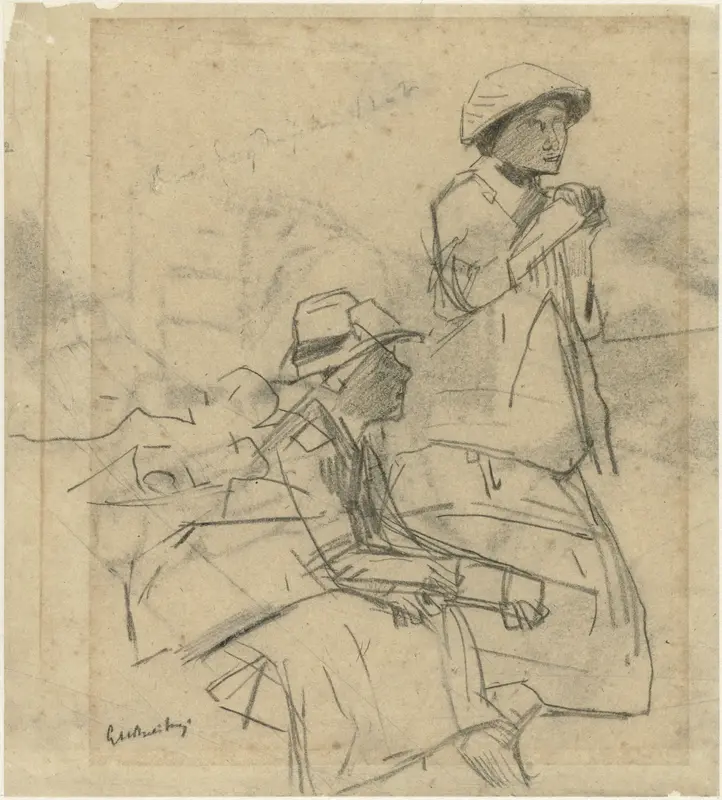 Zittende en een staande dame Wall Art by George Hendrik Breitner - High-Resolution Digital Print