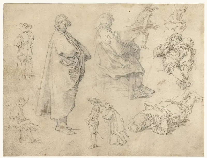 Zittende en staande jongen Wall Art by Abraham Bloemaert - High-Resolution Digital Print