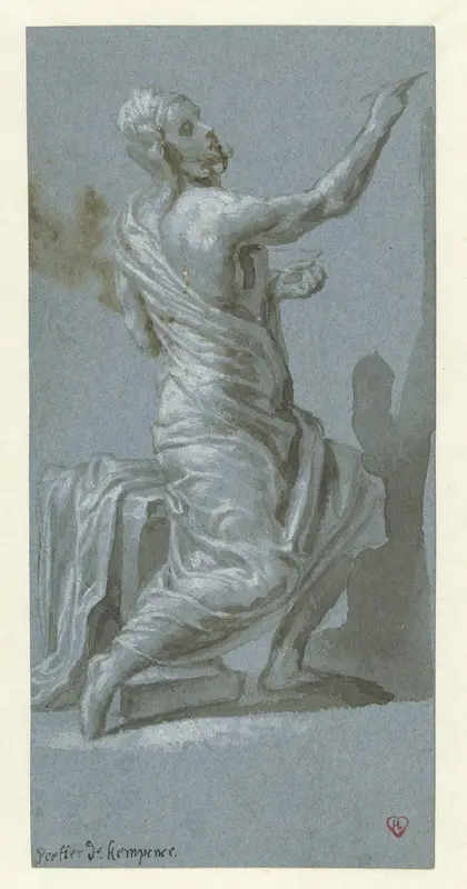 Zittende geklede man, naar rechts Wall Art by Pieter de Kempener - High-Resolution Digital Print