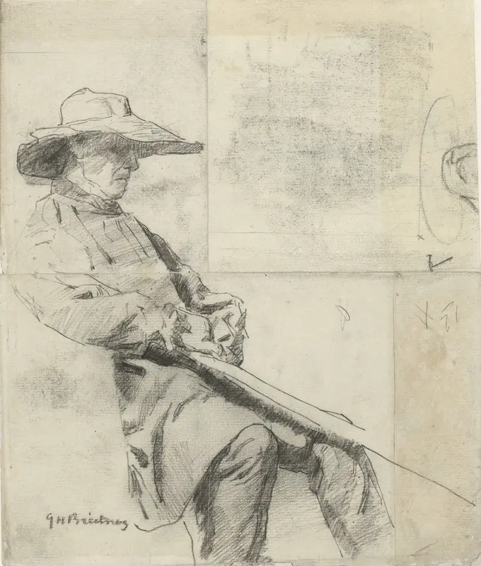 Zittende herder Wall Art by George Hendrik Breitner - High-Resolution Digital Print