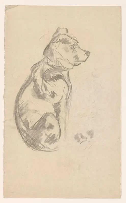 Zittende hond Wall Art by Wilhelmus Johannes Steenhoff - High-Resolution Digital Print