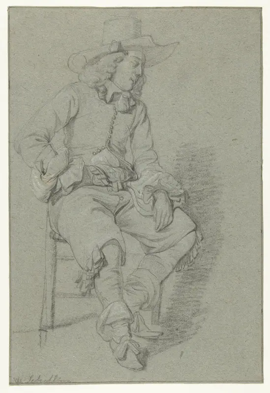 Zittende jongeman