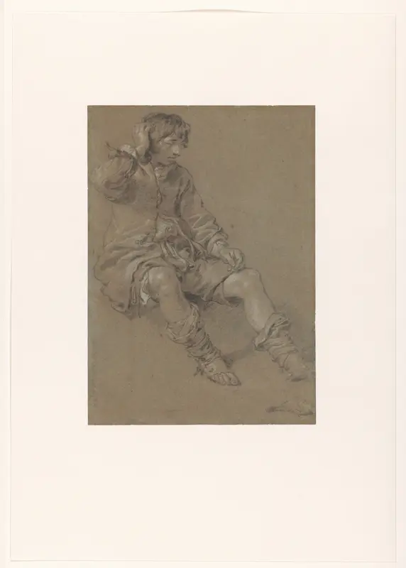 Zittende jongen Wall Art by Jan van Noordt (1623-1676) - High-Resolution Digital Print