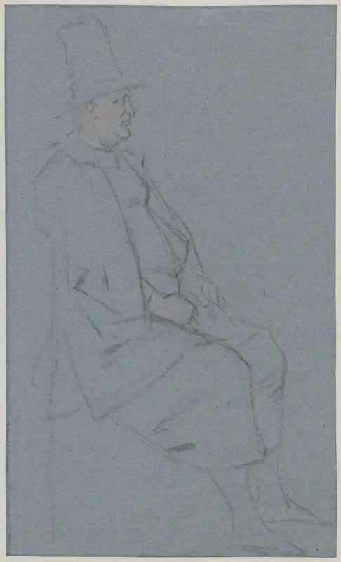 Zittende kwaker, profiel naar rechts Wall Art by Cornelis Troost - High-Resolution Digital Print