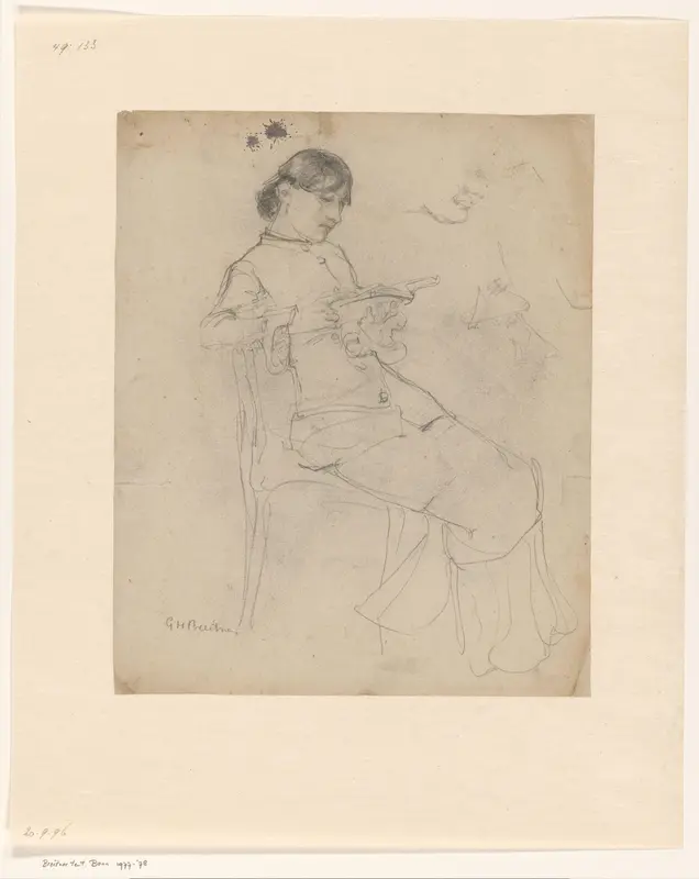 Zittende lezende dame Wall Art by George Hendrik Breitner - High-Resolution Digital Print