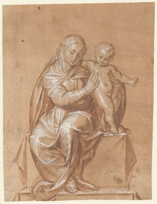 Zittende Madonna met kind Wall Art by Unknown - High-Resolution Digital Print