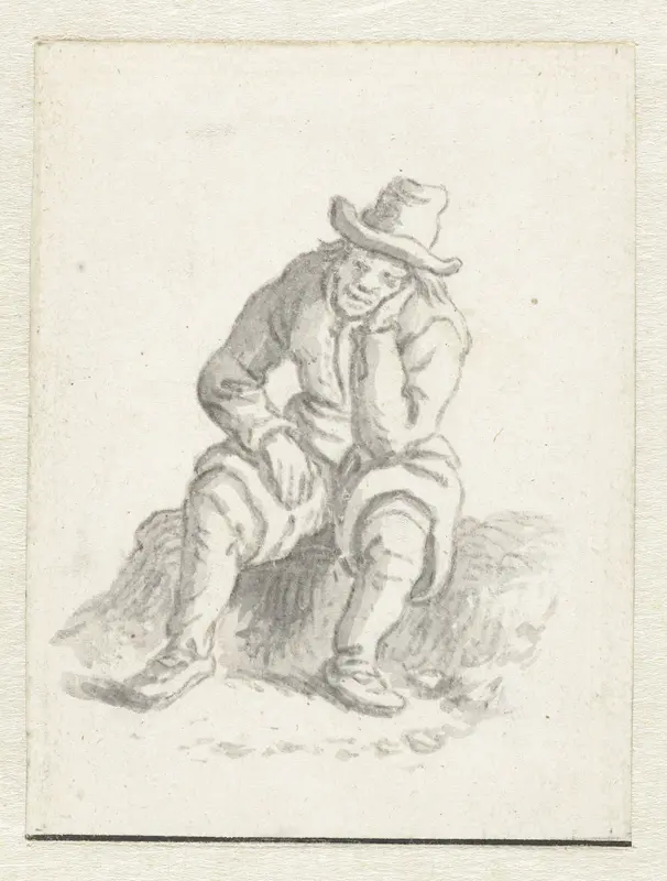 Zittende man Wall Art by Herman Saftleven - High-Resolution Digital Print