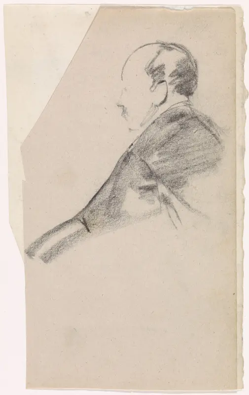 Zittende man, deels van achteren gezien Wall Art by Gerrit Willem Dijsselhof - High-Resolution Digital Print