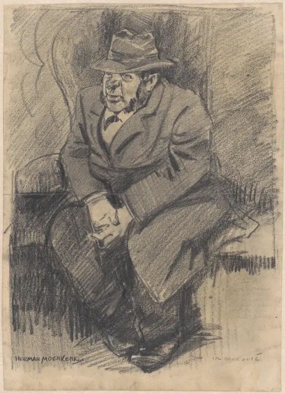 Zittende man in de coupé Wall Art by Herman Moerkerk - High-Resolution Digital Print