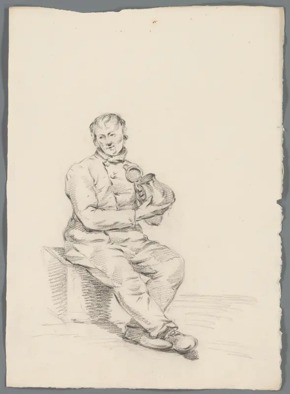 Zittende man met karaf Wall Art by anonymous - High-Resolution Digital Print